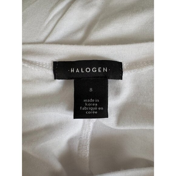 HALOGEN Cloud White Long Sleeve Tencel Silky Soft Lightweight Tee Womens Size S - Picture 6 of 8
